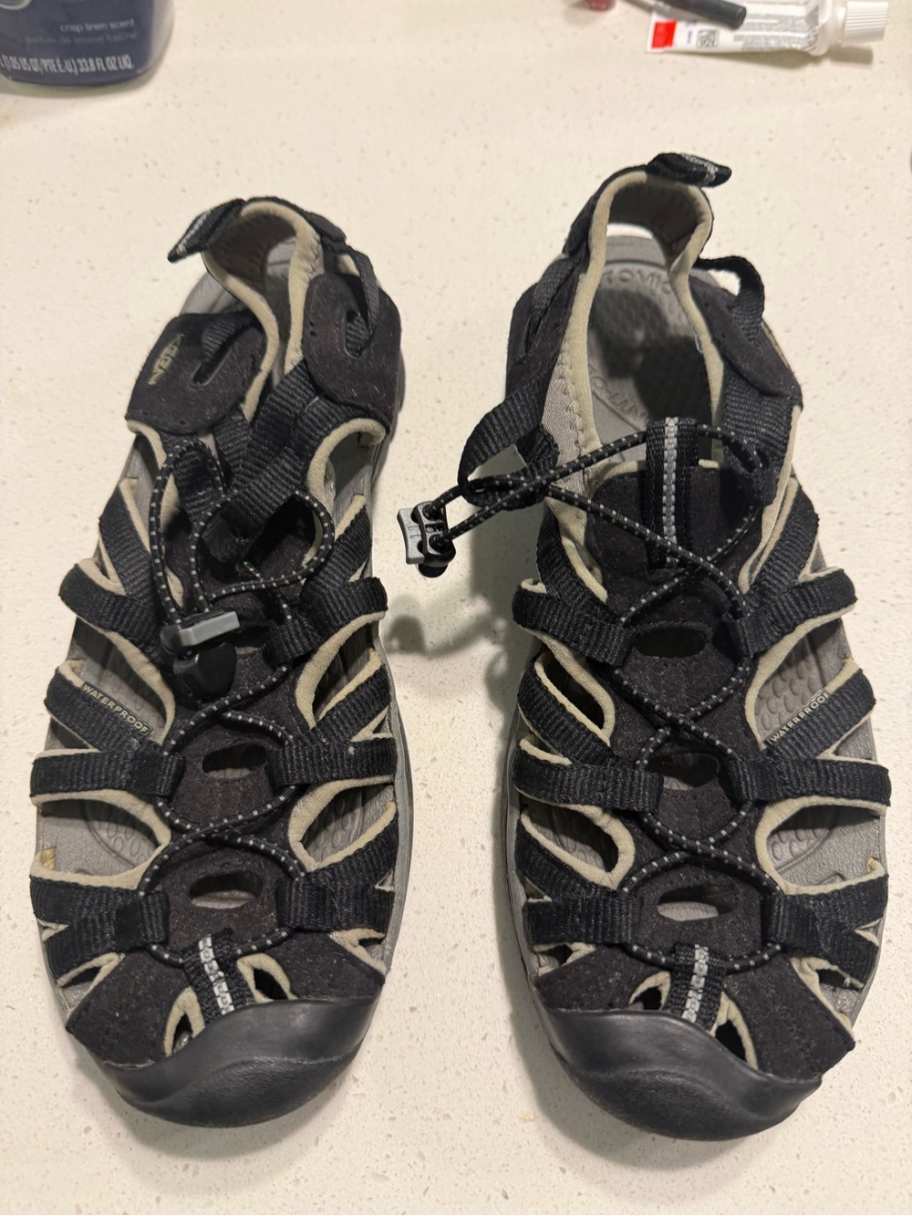 Keen Women's Black and Cream Strappy Sport Sandals